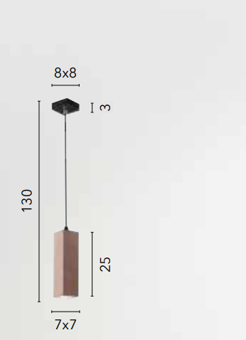 Sospensione tubolare quadrata in cemento naturale 1XGU10 non incl. in grigio o mattone KRUK-Q-S1 Sospensione tubolare quadrata in cemento naturale 1XGU10 non incl. in grigio o mattone KRUK-Q-S1